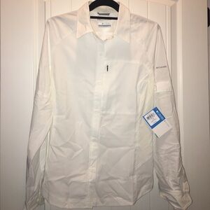 Columbia White Button Down Shirt with Elegant Simplicity
